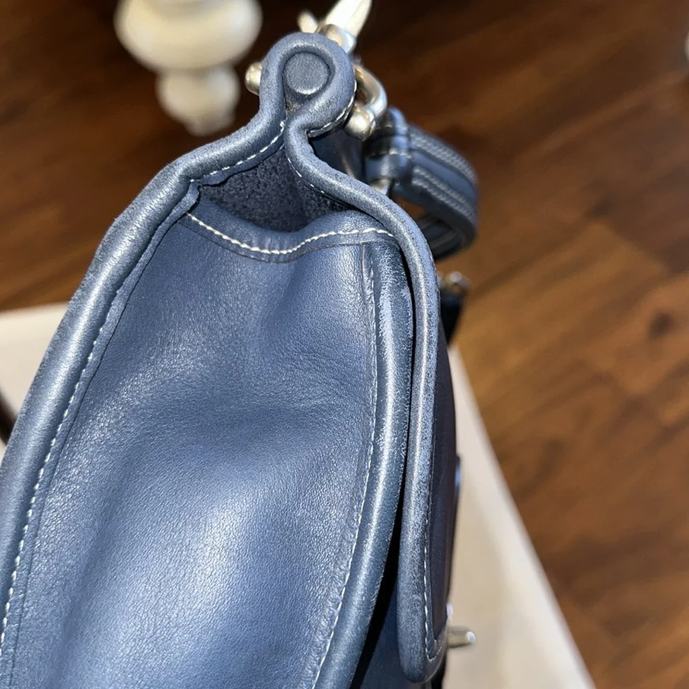 Coach VTG 9927 Willis Navy Blue Leather Crossbody Shoulder Bag - Picture 8 of 16
